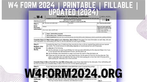 New W 4 Forms For 2024 Employment Janna Loraine