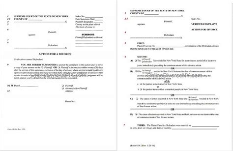 New York Divorce Papers List Of All Forms Free Pdfs