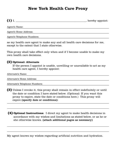 New York Health Care Proxy Form Fill Out Sign Online And Download