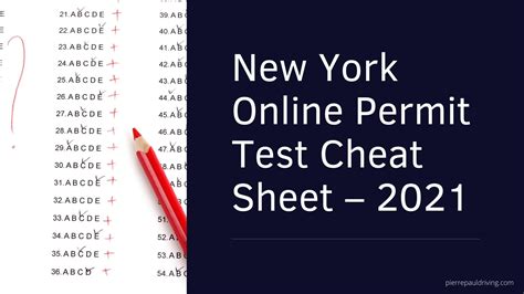 New York Online Permit Test Cheat Sheet 2023 Permit Test Learners