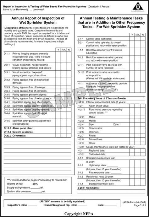 Nfpa 25 Inspection Forms Pdf Fill Online Printable Fillable Blank