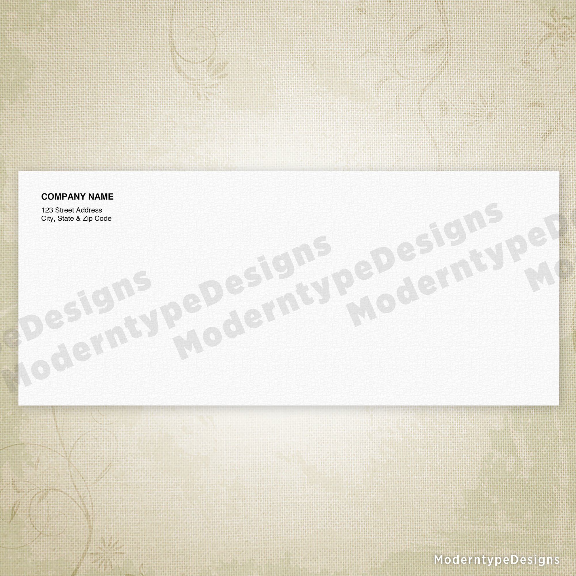 No 10 Standard Envelope Printable Editable Moderntype Designs