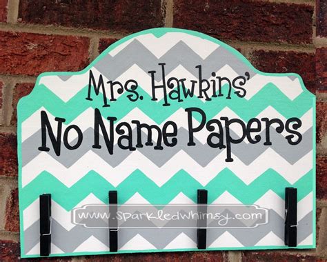 No Name Papers Sign For Classroom By Sparkledwhimsy On Etsy