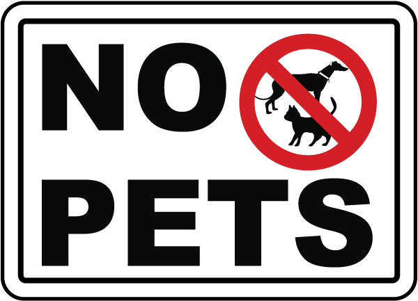 No Pets Sign