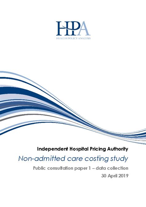 Non Admitted Care Costing Study Data Collection Resources Ihacpa