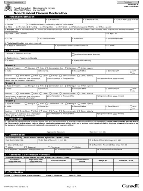 Non Resident Firearm Declaration Canada Complete With Ease Airslate