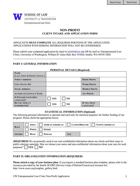 Nonprofit Intake Form 2020 2021 Fill And Sign Printable Template