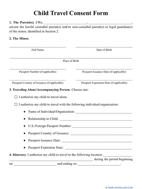 Notarized Consent Form For One Parent With Child Traveling 2024