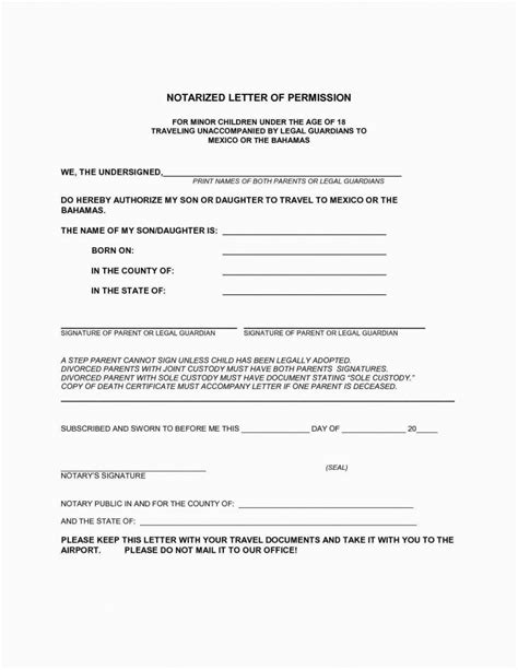 Notarized Letter Template For Child Travel 10 Examples Of