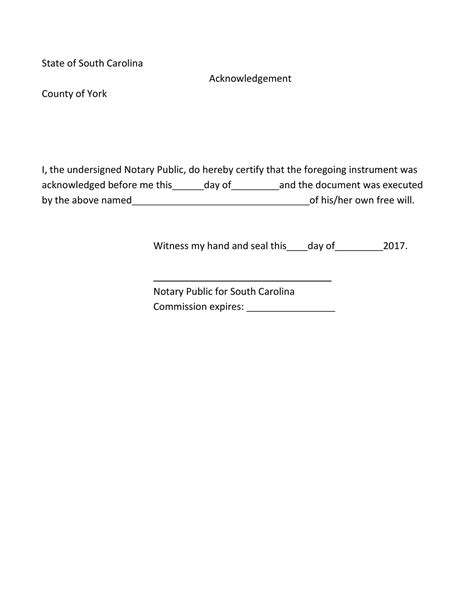 Notary Acknowledgement Sample