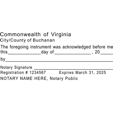 Notary Acknowledgement Samples Virginia Acknowledgment Notary Stamp