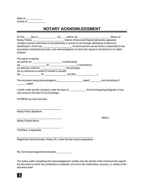 Notary Document Sample