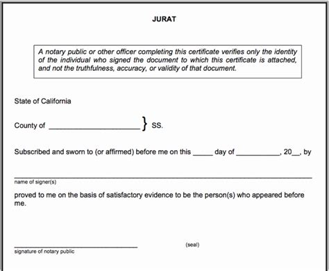 Notary Signature Block Template