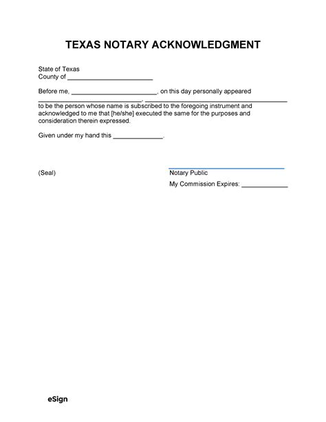 Notary Template Form Pdf Template