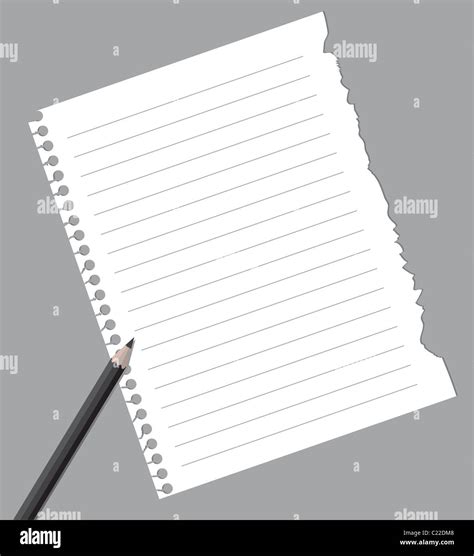 Notebook Paper With Pencil Isolated On Gray Background Stock Photo Alamy