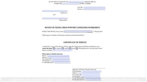 Notice Of Filing Child Support Guidelines Worksheet Page 5 Youtube