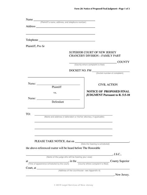 Notice Of Proposed Final Judgment Nj Fill Out Sign Online Dochub