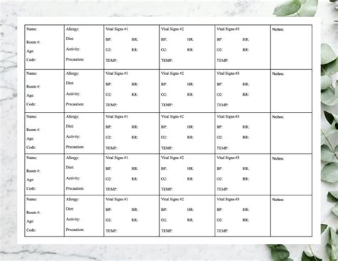 Nurse Report Sheet 5 Patients Cna Aide All Sheets Database