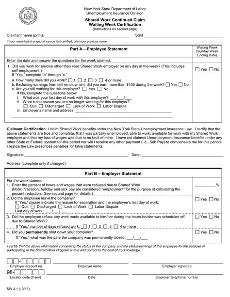 Ny Labor Unemployment Form Fill Out Printable Pdf Forms Online