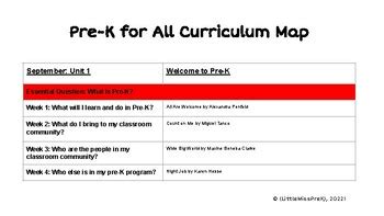 Nyc Doe Pre K For All Curriculum Map By Littlemissprek Tpt