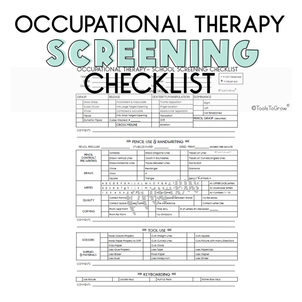 Occupational Therapy Paperwork Checklist By On Call Ot Tpt