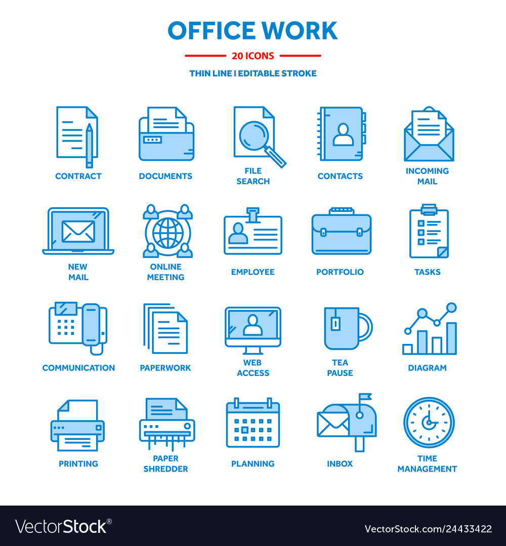 Office Paperwork Documents And Paperblanks Vector Image