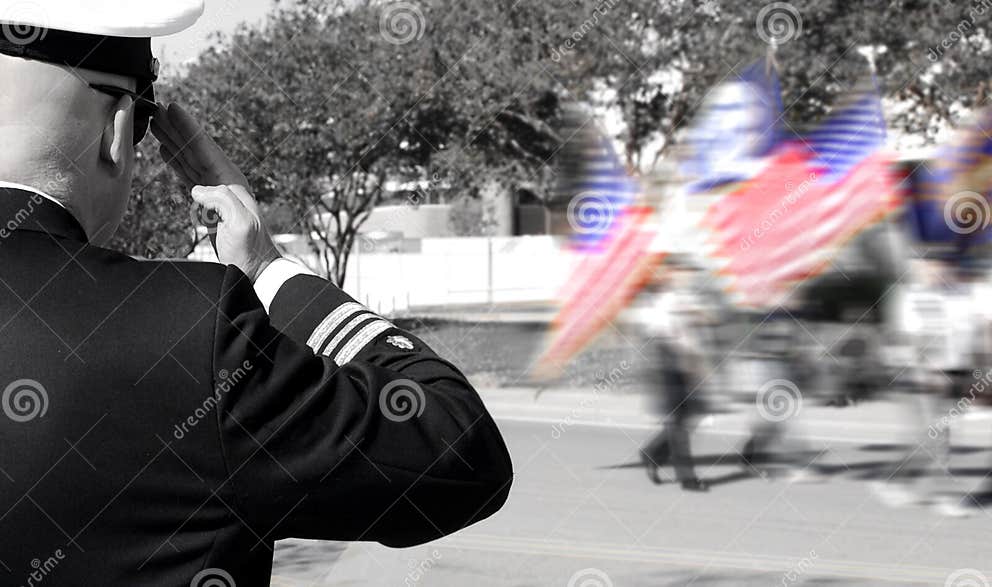 Officer Saluting Veterans Stock Photo Image Of Respectful 7449908