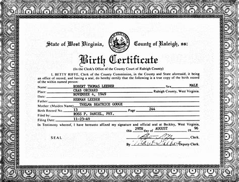 Official Birth Certificate Template