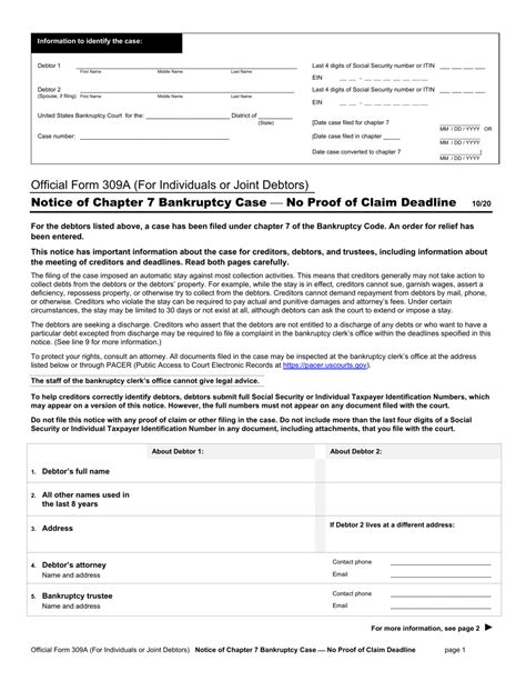 Official Form 309A Fill Out Sign Online And Download Printable Pdf