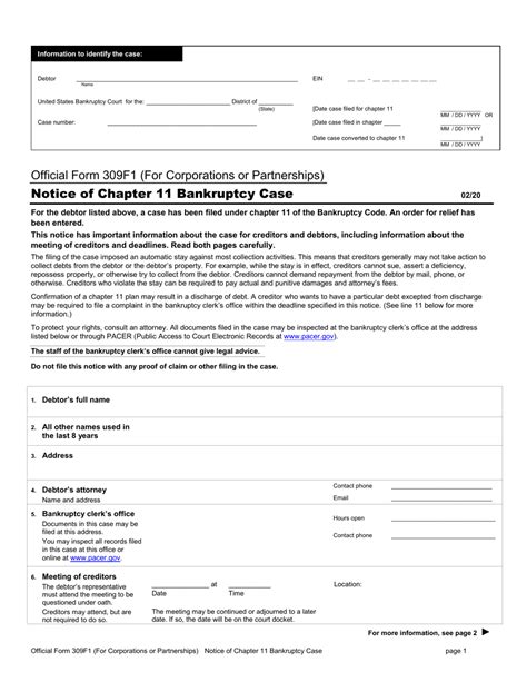 Official Form 309F1 Fill Out Sign Online And Download Printable Pdf