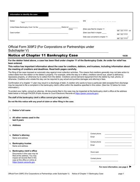 Official Form 309F2 Download Printable Pdf Or Fill Online Notice Of