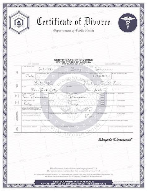 Official New York Divorce Certificate Get Your Divorce Records