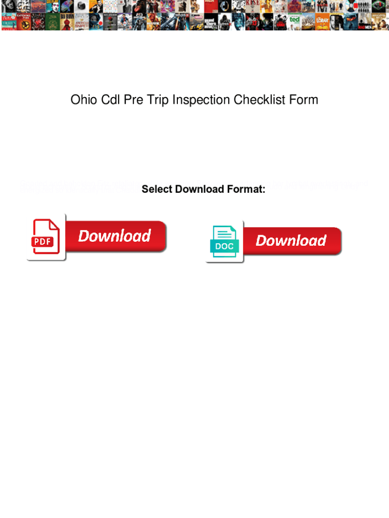 Ohio Cdl Pre Trip Inspection Checklist Form Form Resume Examples E79q7xgvkq