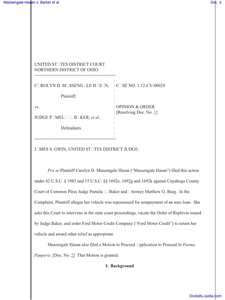 Ohio Court Case Pro Se Pleadings Pdf