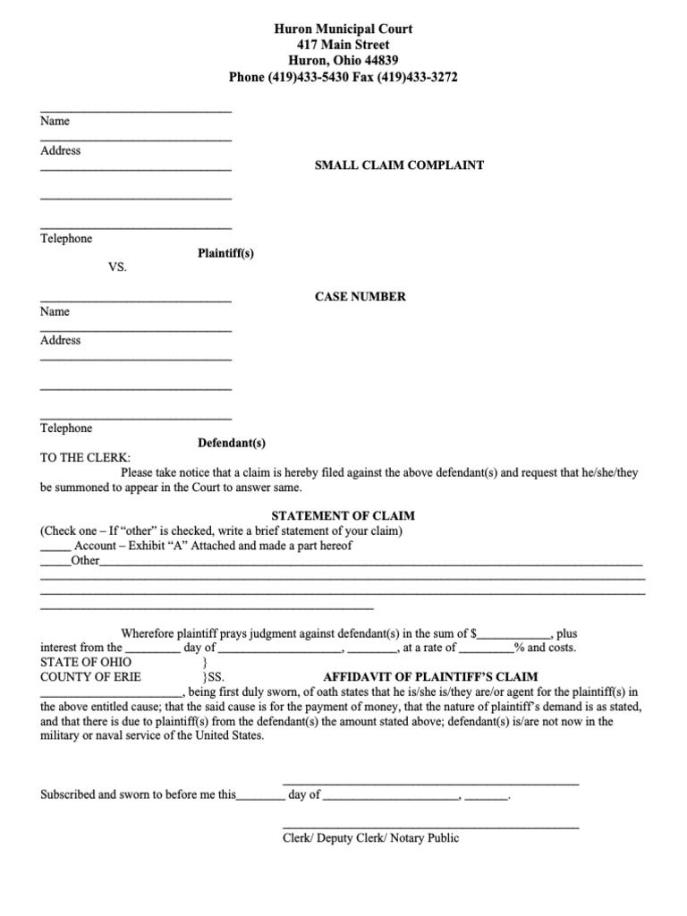 Ohio Small Claims Complaint Form Complete With Ease Airslate Signnow