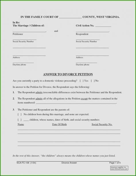 Oklahoma Divorce Forms Free Templates In Pdf Word Excel To Print