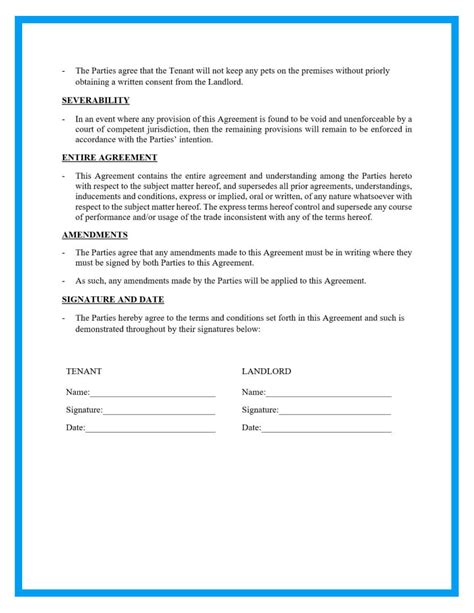 Oral Lease Agreement Printable Form Templates And Letter