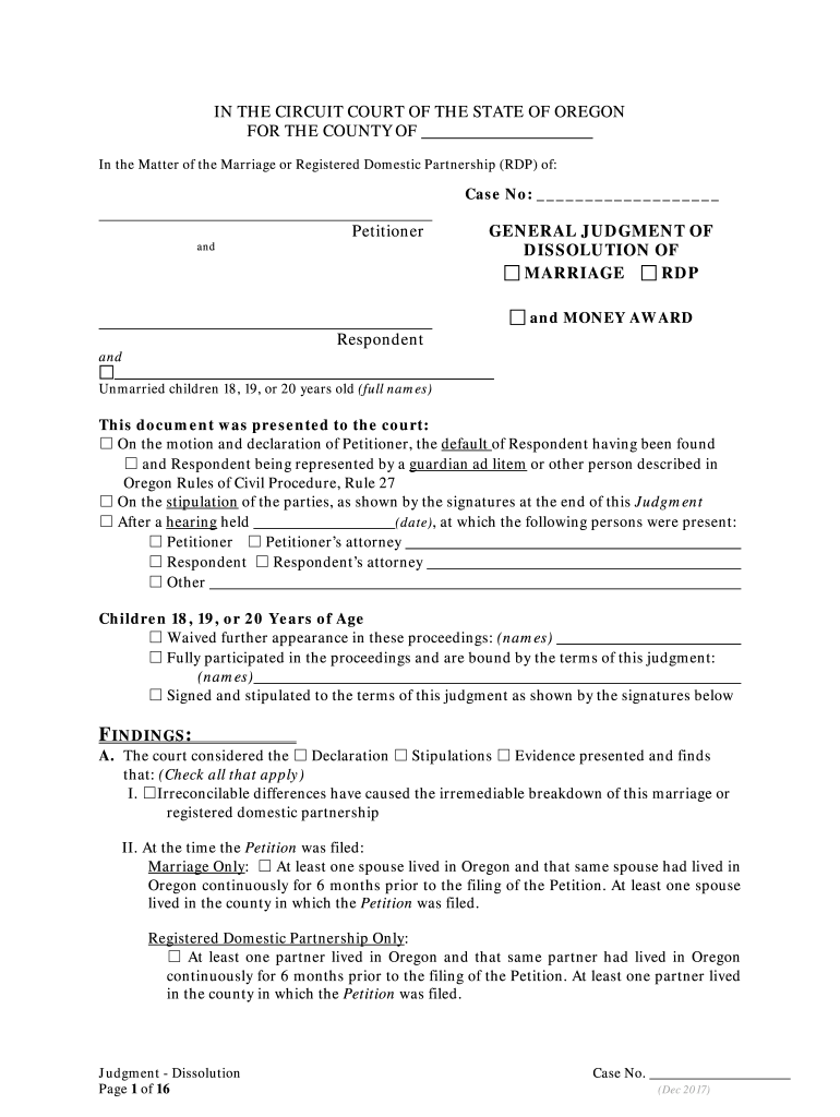 Oregon Judgment Form Fill Out Sign Online Dochub