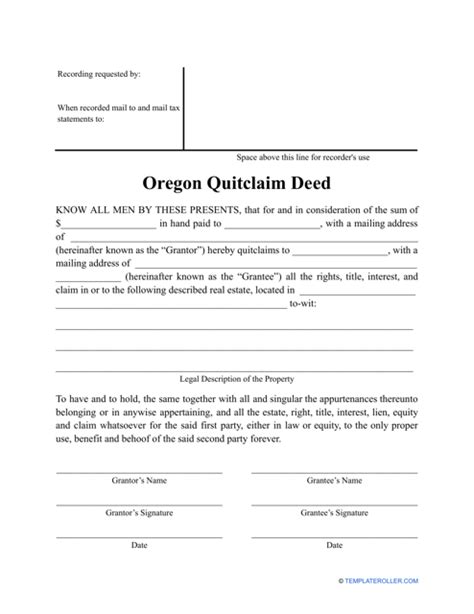 Oregon Quitclaim Deed Form Fill Out Sign Online And Download Pdf Templateroller