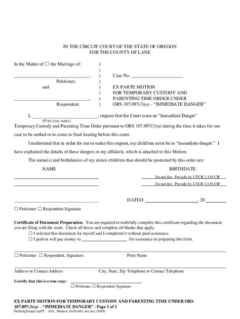 Oregon Temporary Custody Forms Fill Out Sign Online Dochub