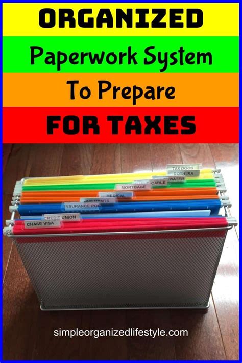 Organized Paperwork System To Prepare For Taxes Home Money Habits