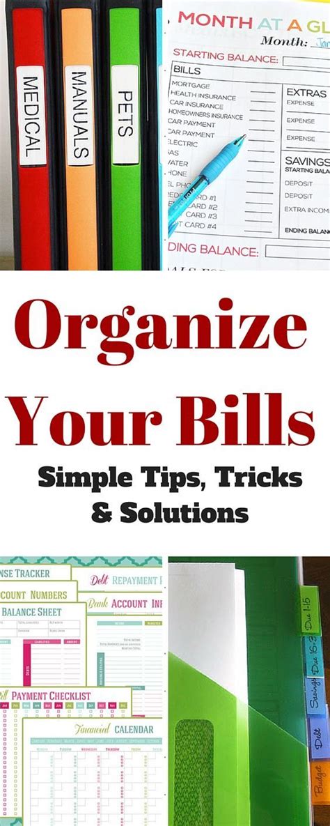 Organizing Your Bills Four Generations One Roof Bill Organization