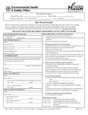 Osha Hot Work Permit Pdf 2007 2024 Form Fill Out And Sign Printable