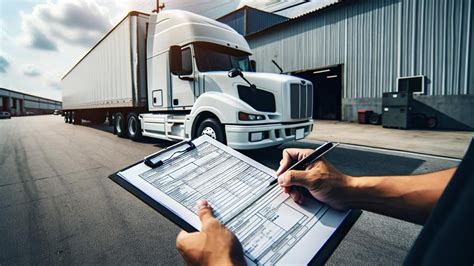 Outdoor Photo Of Semi Trailer Truck Paperwork Inspection Prepass Safety Alliance