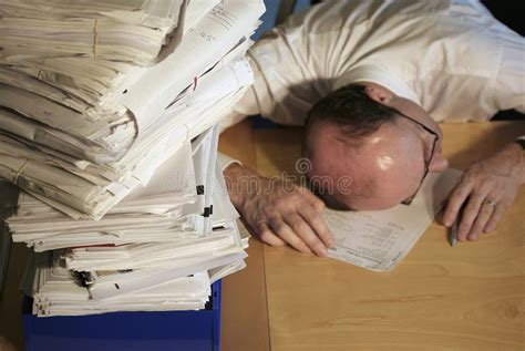 Overwhelmed By Paperwork Stock Photo Image Of Defeat 1689616