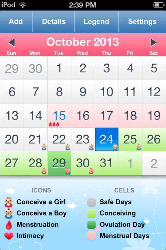 Ovulation Calendar Free App Review When To Conceive Apppicker