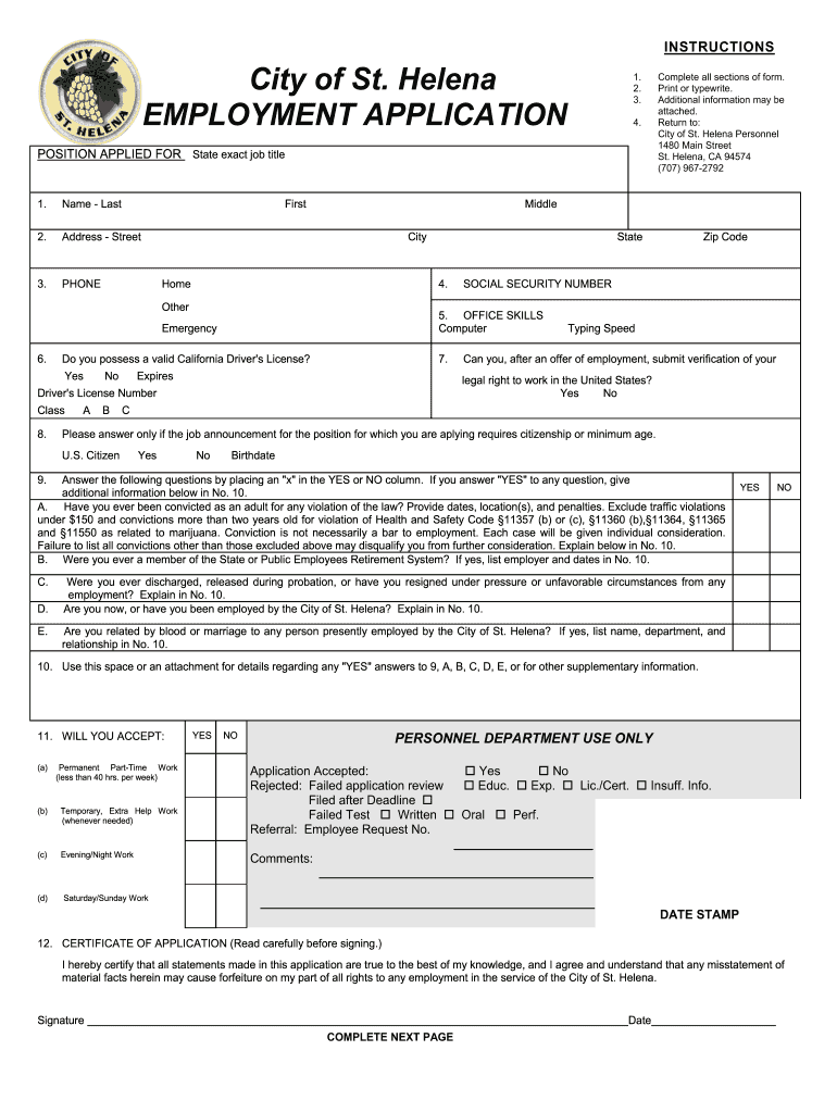 Pa Application For Employment Fill And Sign Printable Template Online