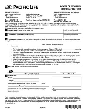 Pacific Life Poa Request Letter Form Fill Online Printable Fillable