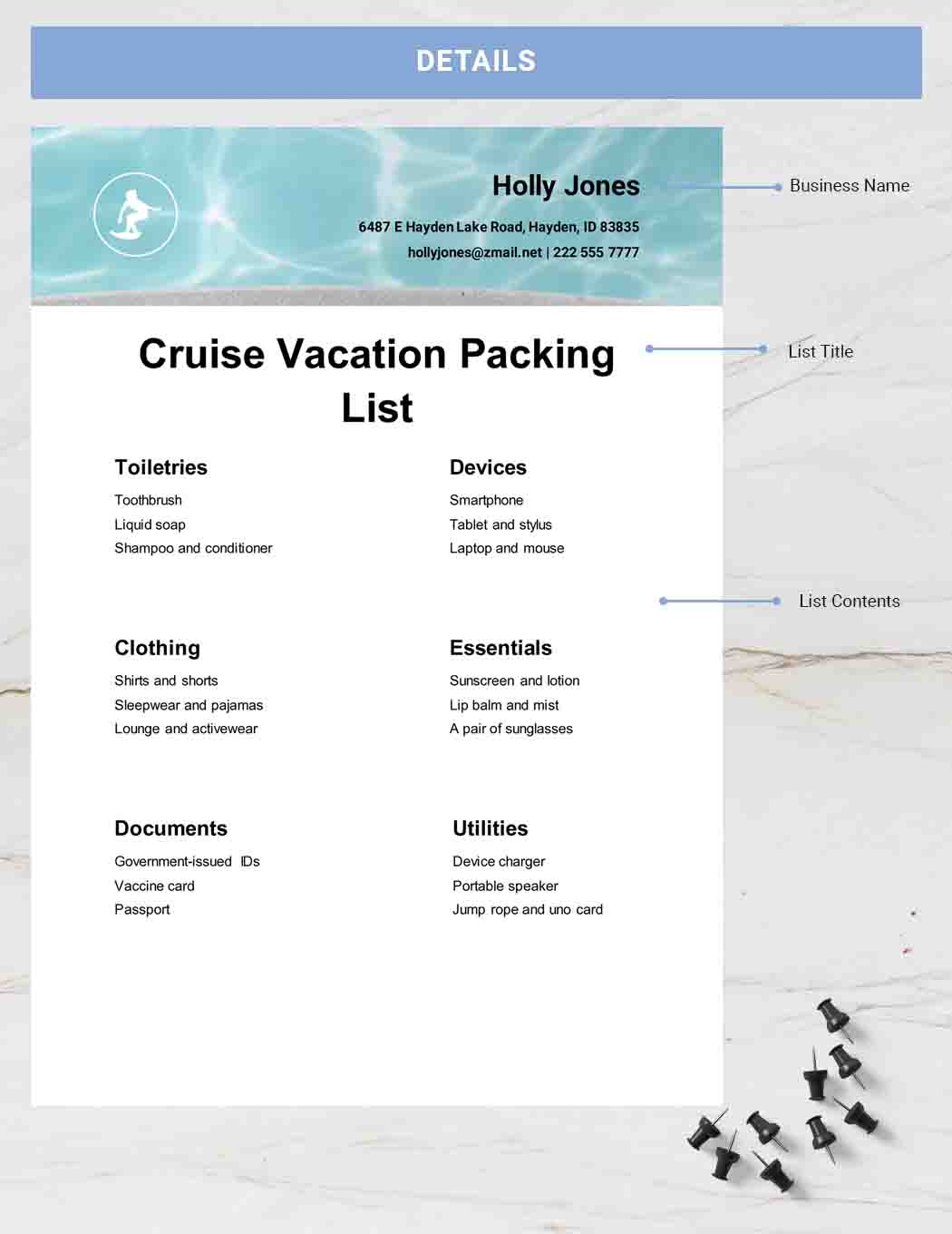 Packing List Template Bundle For Travel Agents Resort Honeymoon European Trip Cruise Orlando