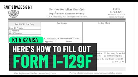 Page 5 6 How To Fill Out Form I 129F For K1 K2 Fiance Visa